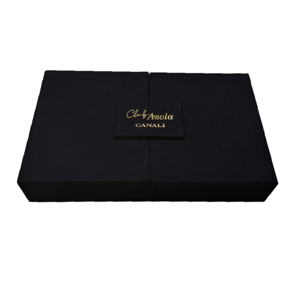 CANALI Black Leather Passport Documents Credit Card Holder Wallet VIP Gift Set